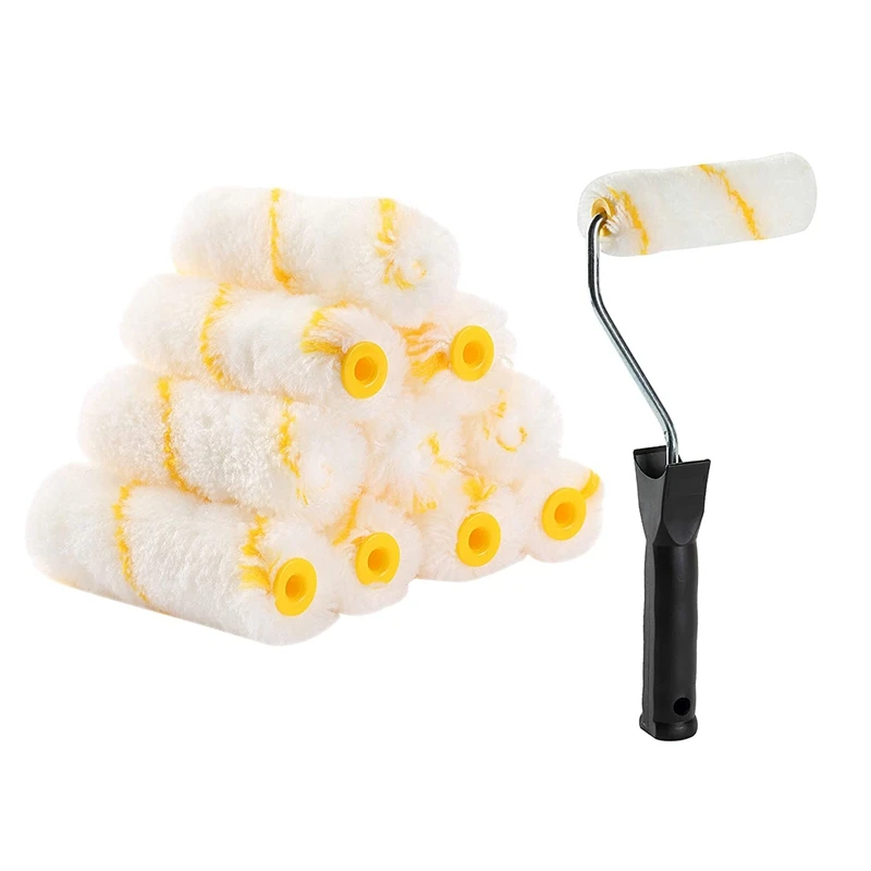 

Paint Rollers Set 4 Inch Paint Roller Paint Rollers For Painting Walls Paint Roller Frame Wall Painting Tools