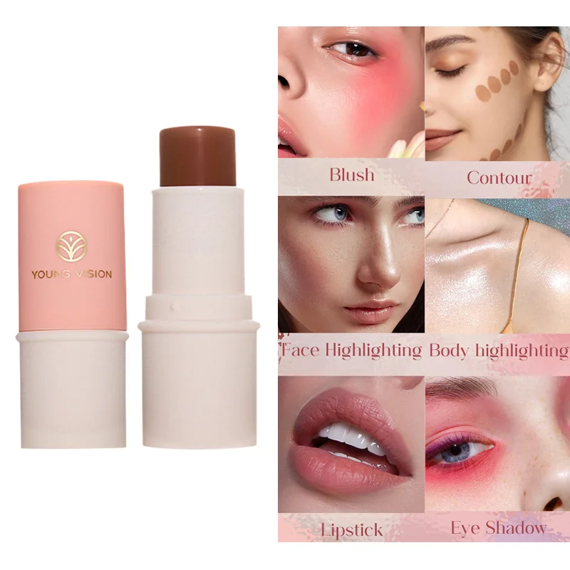 

6 Colors Highlighter Makeup Glitter Contouring Bronzer for Face Blush Sticks Shimmer Powder Texture Illuminator Women Cosmetics