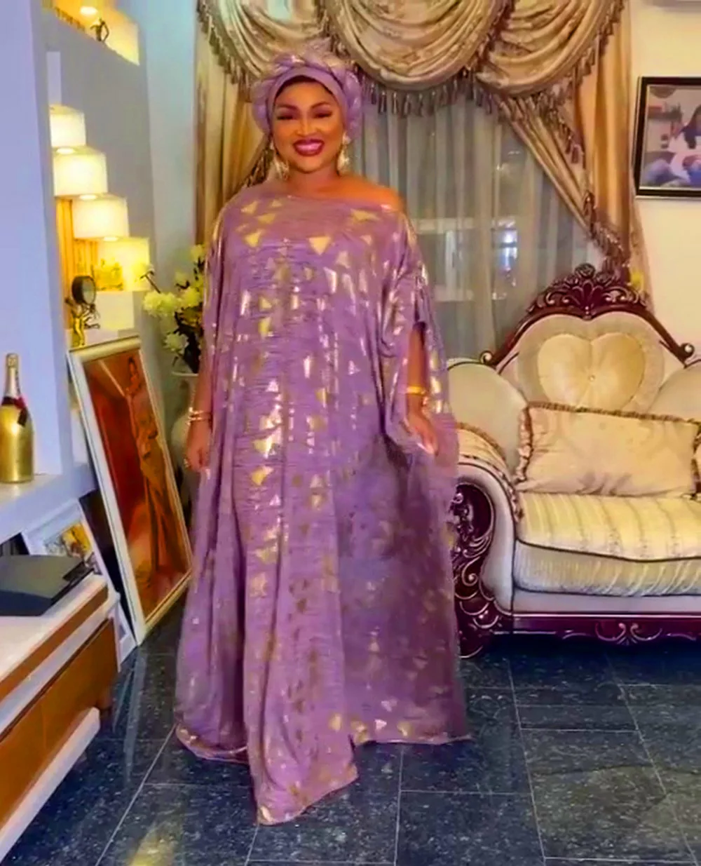 Купи Women Elegant Print African Gowns Vetement Femme Dashiki Gold Stamp Boubou Robe Africain Femme Abaya Dubai Long Kaftan Dress за 2,016 рублей в магазине AliExpress