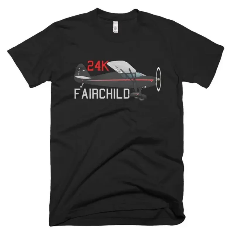 Новая мужская футболка летняя стильная Fairchild 24K с самолетом персонализированная N