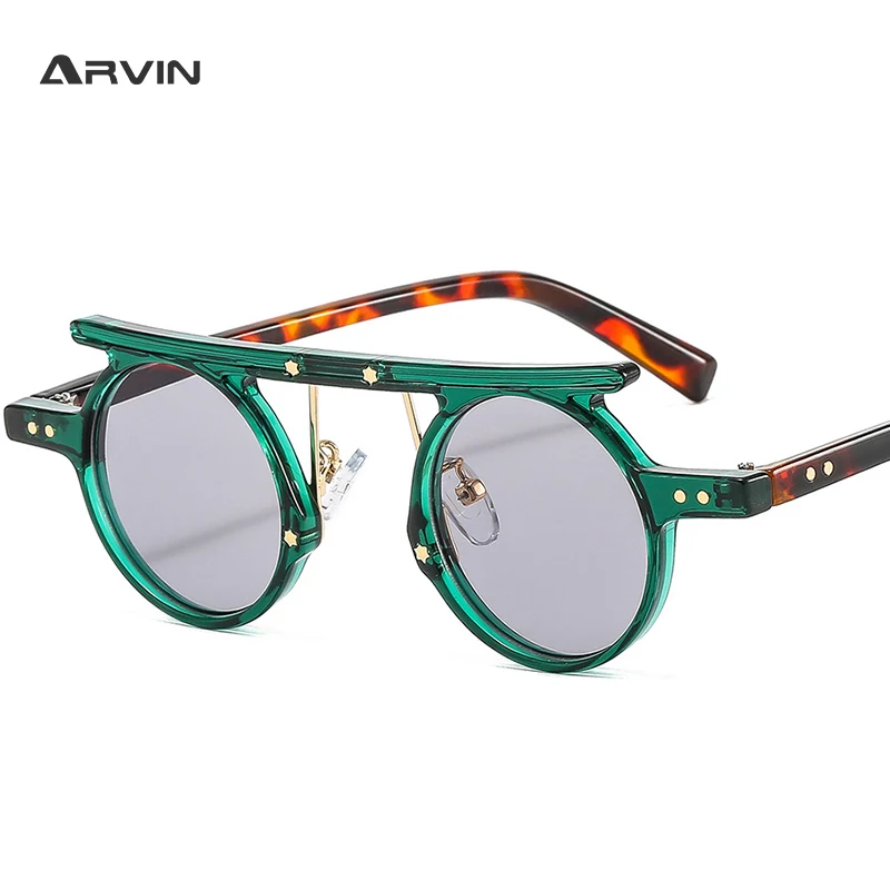 

Очки солнцезащитные круглые в стиле панк для мужчин и женщин, модные роскошные дизайнерские Прозрачные солнечные очки в стиле ретро, UV400, в стиле хип-хоп