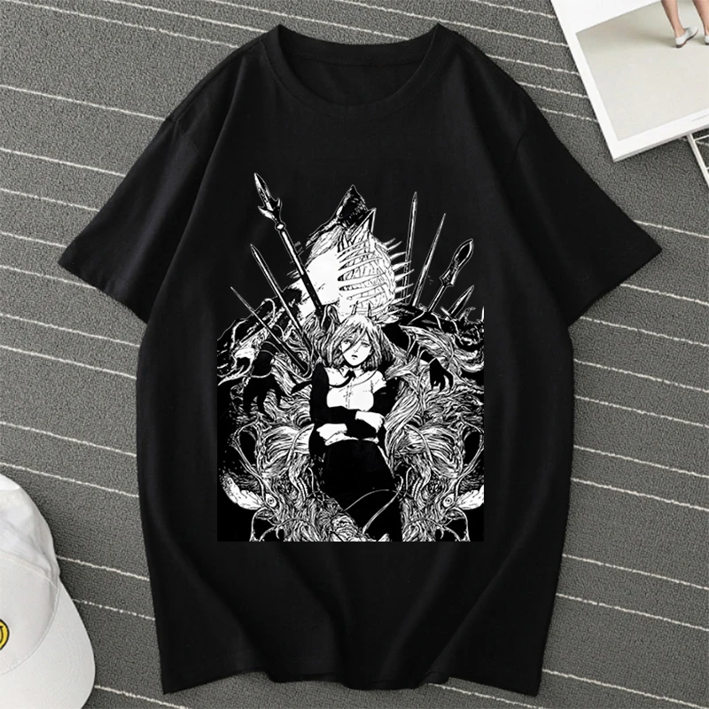 

Футболка женская с коротким рукавом и принтом бензопилы