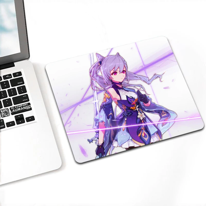 

Genshin Impact Small Mouse Pad Japan Mousepad Gaming Desk Mat Anime Girl Keqing Round Table Rug Cute Pc Accessories Deskmat