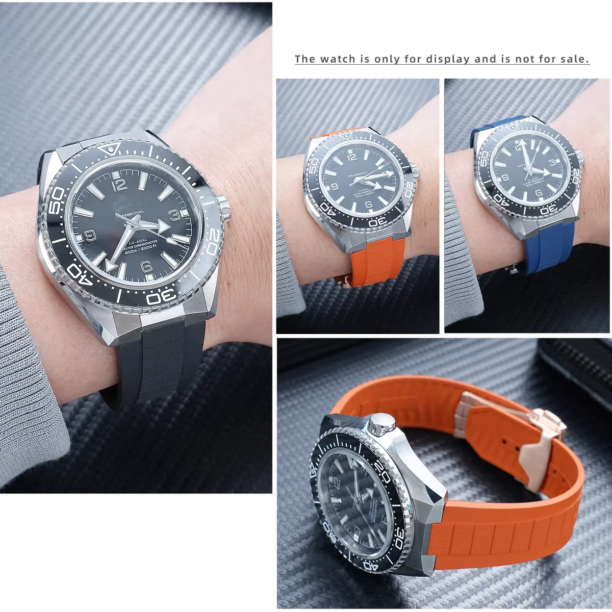 Фото Премиальный ремешок для часов из фторкаучука FKM для новых моделей Omega Seamaster Planet Ocean 600M серии 217, ширина крепления 10ммX21мм, замена ремешка. №2
