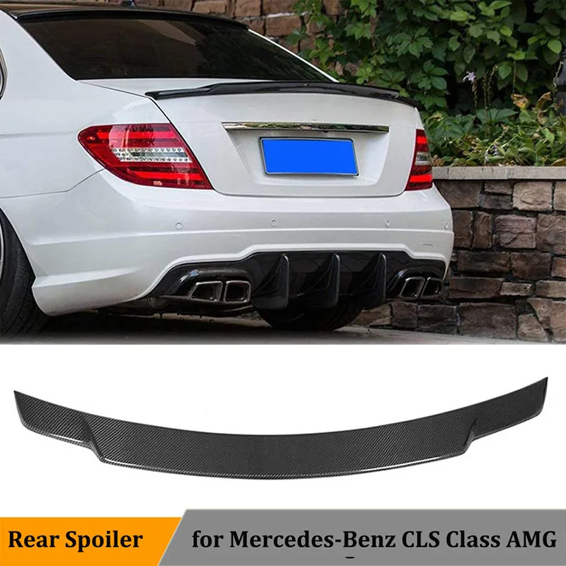 

Rear Spoiler for Mercedes-Benz CLS Class W218 CLS400 CLS500 CLS63 AMG 2012 - 2017 Carbon Fiber Trunk Boot Lip
