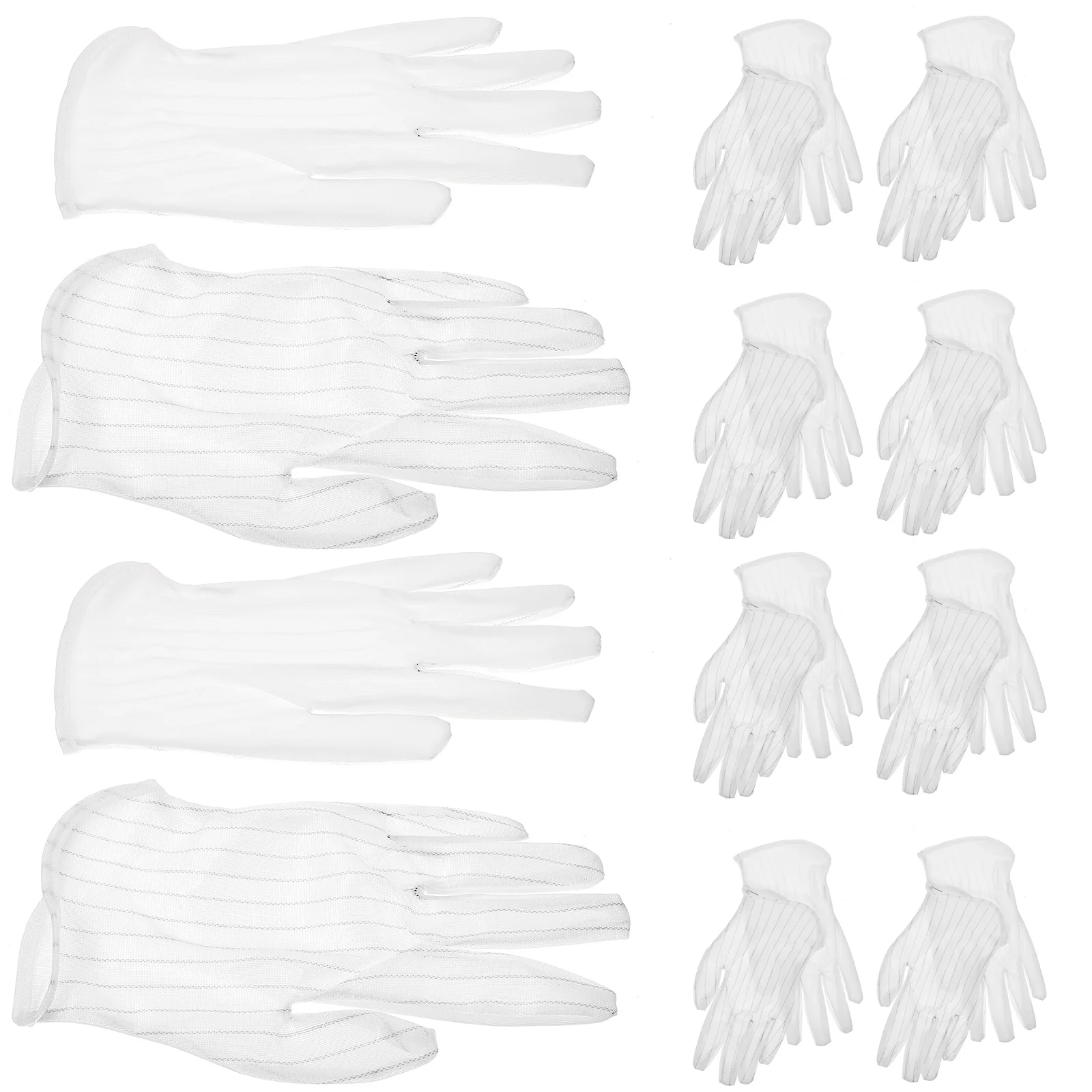 

10 Pairs of Breathable White Gloves Crafts Gloves for Performance Jewelry Store