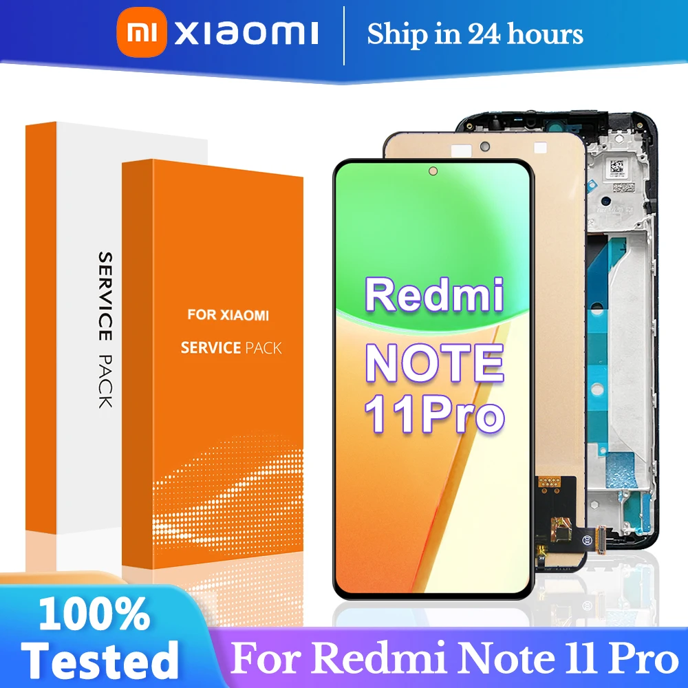 

100% протестированный сенсорный экран для Xiaomi Redmi Note 11 Pro (Global), дигитайзер для Redmi Note 11 Pro, зеркальный ЖК-экран 2201116TG