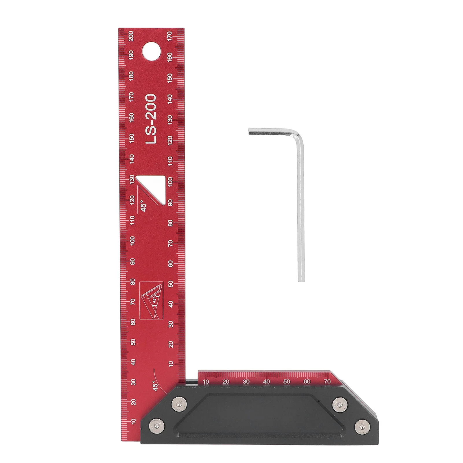 

Woodworking Marking Ruler Clear Scale Non Deform L Shaped Measuring Ruler Professional Aluminum Alloy 45 Degree Angle for DIY