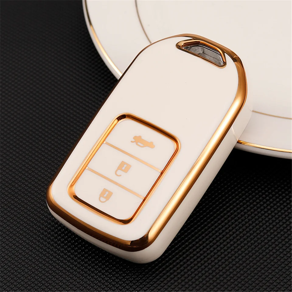 

Soft Shell TPU Material Car Key Case Cover For Honda CR-V ACCORD ODYSSEY CIVIC All-inclusive protection keychain Holder Shell