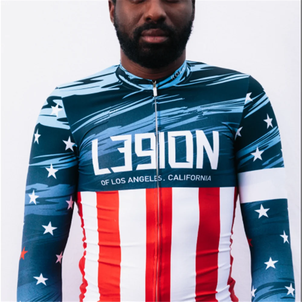 

New LEGION OF LA UNVEILS Winter Thermal Fleece Cycling Jersey Long Sleeve Jacket Wear Bicycle Outwear Bike Jersey Uniform