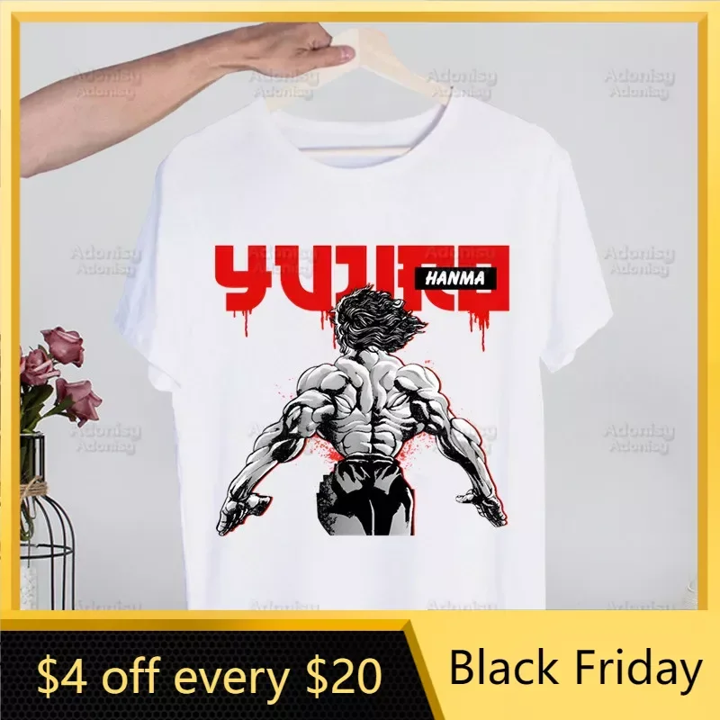 

Yujirō Baki Kyokudai Taikai Printed T Shirt Men Retro Washed The Grappler Baki Hanma Tops Tees Harajuku Tshirt Hip Hop T-shirts
