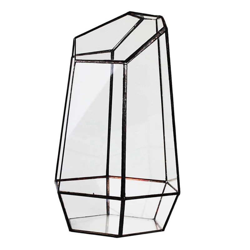 

2X House Greenhouse Hexagonal Glass Vase For Fee Garden Miniature Mini Landscape
