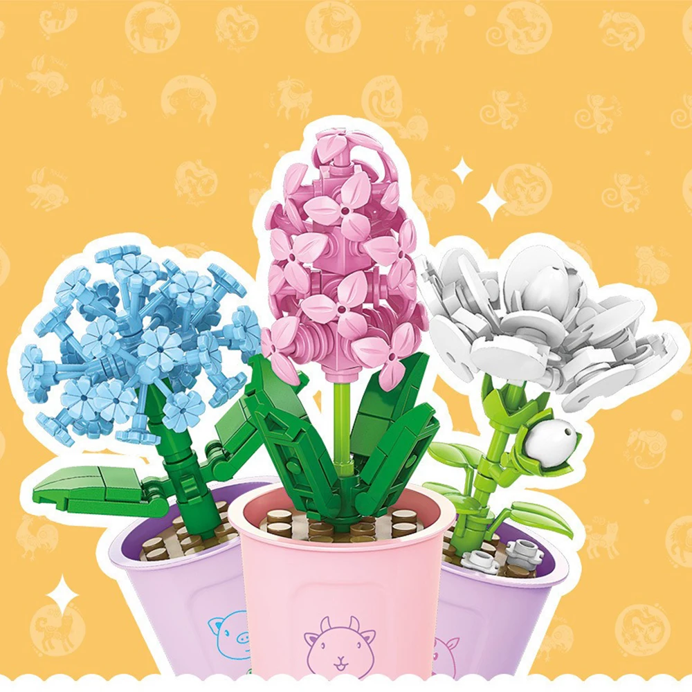 Сборный цветочный горшок Lego