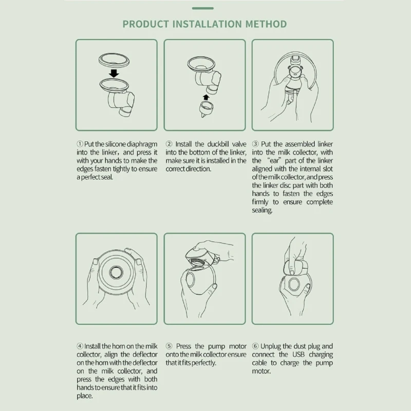 

Эффективный молокоотсос можно носить, Электрический молокоотсос, экстрактор молока без использования рук с 4 регулируемыми режимами, заряд...