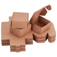 60pcs cube gift wrapping kraft paper box handmade paper accessories soap box for earring small jewelry crafting