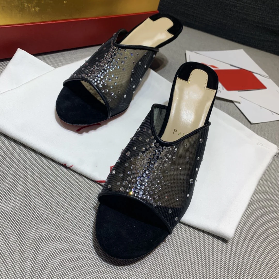 

Top Quality Red Sole Womens High Heels 10cm Shoes Leather Designer Retro Miss Sandals Luxury Fashion Brand Lady Slippers 1996HJ