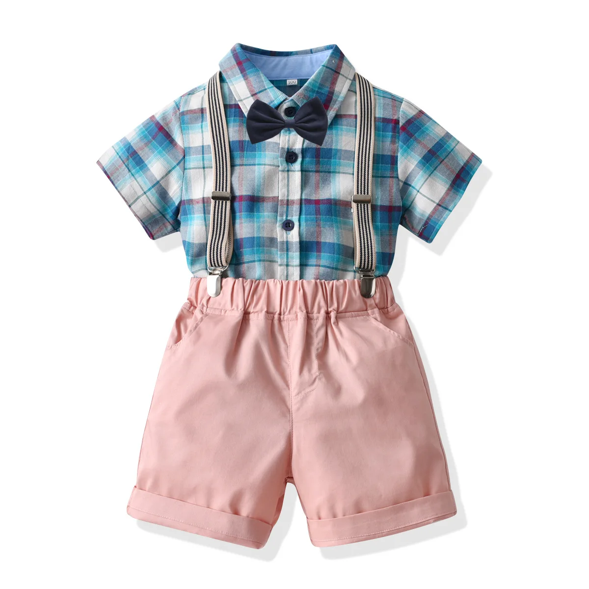 

Boys Summer Sets Clothing Boys Short Sleeve Checked Shirt Small And Medium-sized Children Summer Half Sleeve Formal Wear