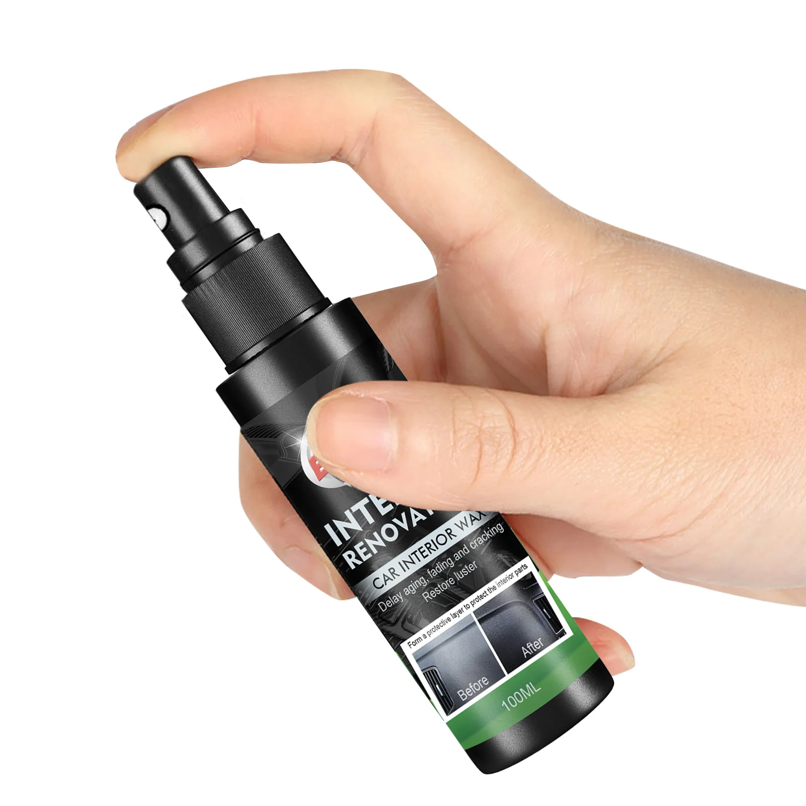 

Plastics Parts Refurbish Agent 100ml Refurbishment Repair Agent Spray Auto Interior Plastics Leather Polish Maintenance Cleaner