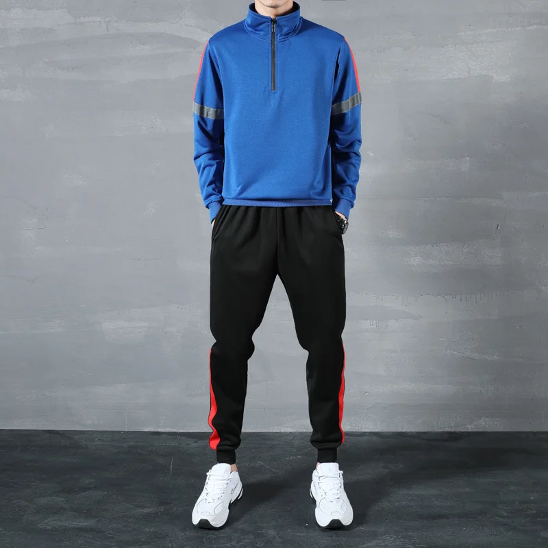 

Осенний новый молодежный кардиган, свитер, мужской Простой Модный комплект из двух предметов для мужчин