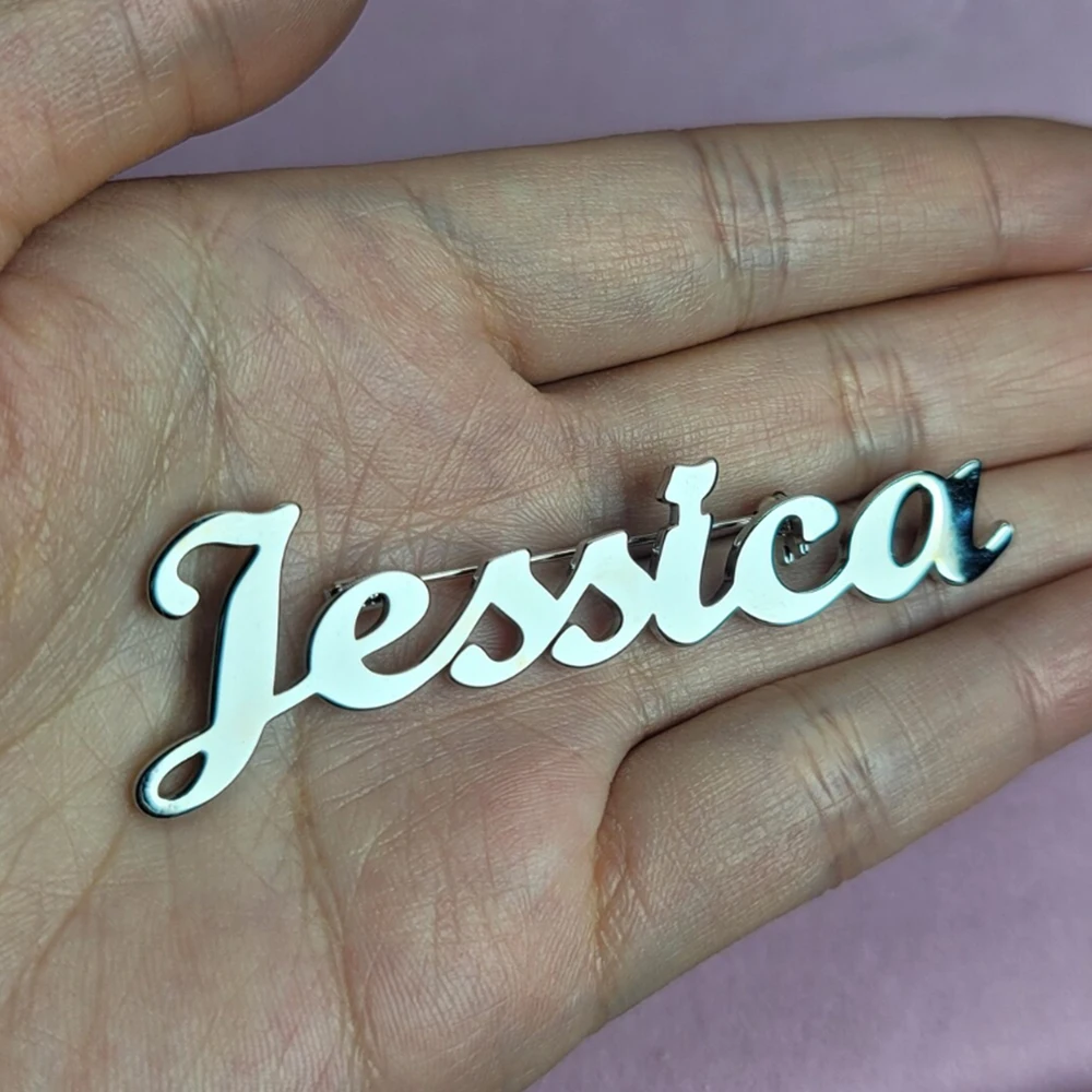 Брошь с именем на заказ плетеная брошь надписью платье булавка лацкан подарок