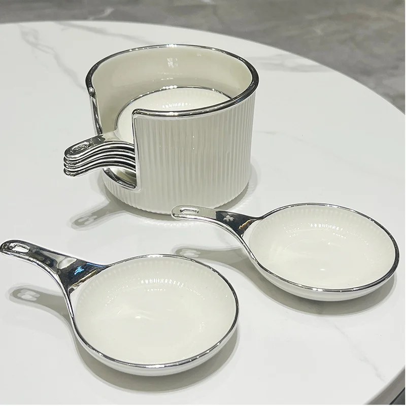 

Ceramic Seasoning Dish Plate Household Dipping Dish Light Luxury Storage Dish Hot Pot Seasoning Dish Soy Sauce Saucer Vinegar Sa