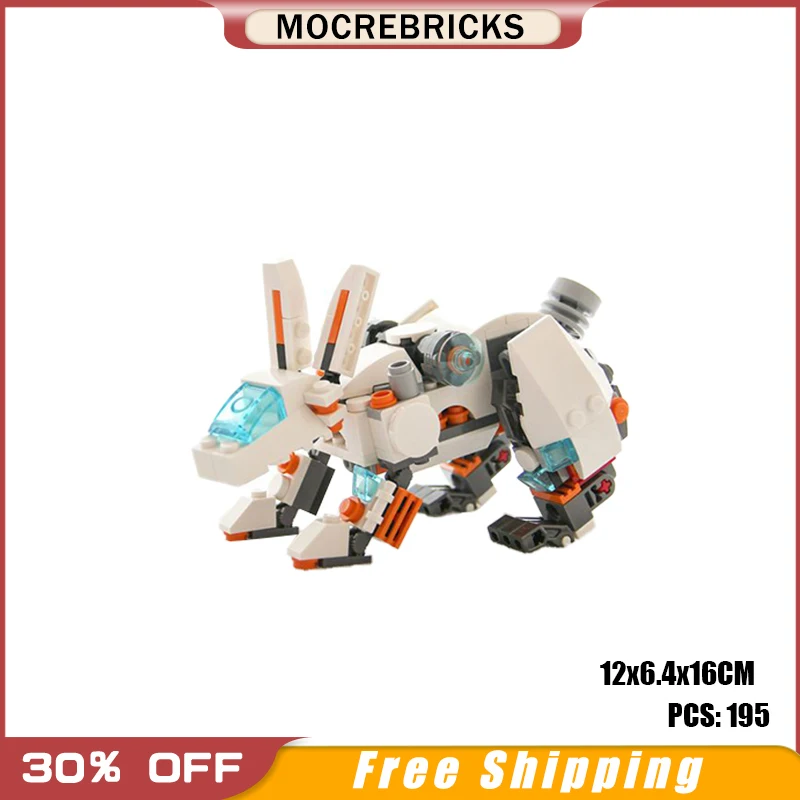 

MOC classic creative mecha rabbit animal model series ornaments assembled building blocks Christmas children's gifts