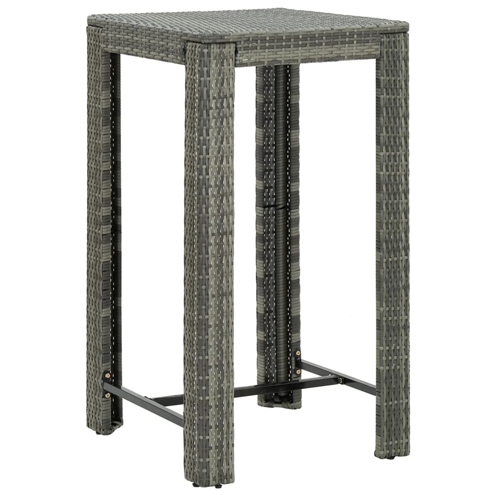 

Garden Bar Table Gray 23.8"x23.8"x43.5" Poly Rattan