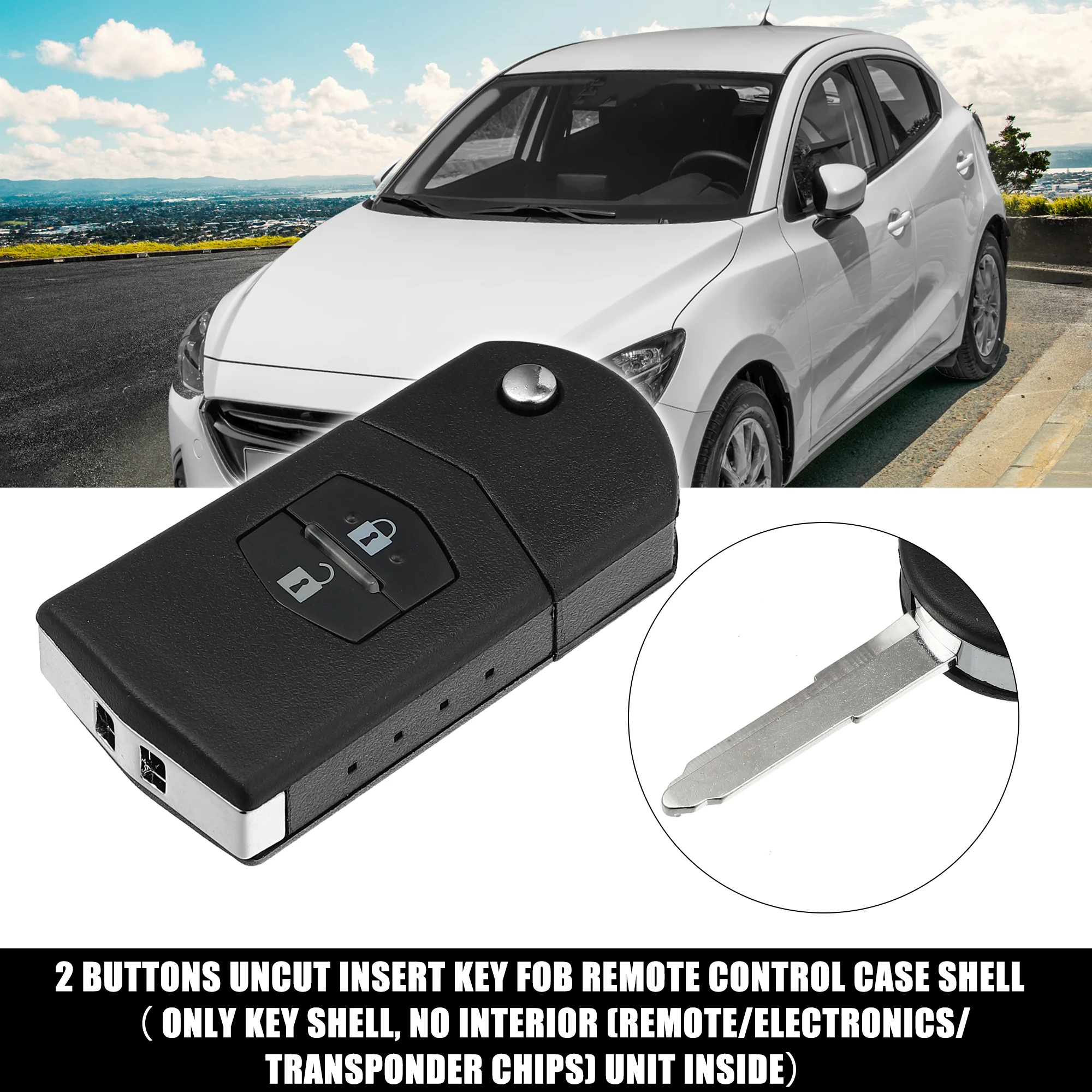 

Uxcell автомобильный 2-кнопочный пульт дистанционного управления брелок-оболочка для Mazda 3 5 6 RX8 CX5 CX7 CX9 запасные аксессуары