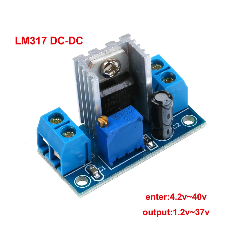 

Регулируемая регулируемая плата источника питания DC-DC LM317, модуль понижающего постоянного тока, линейный регулятор