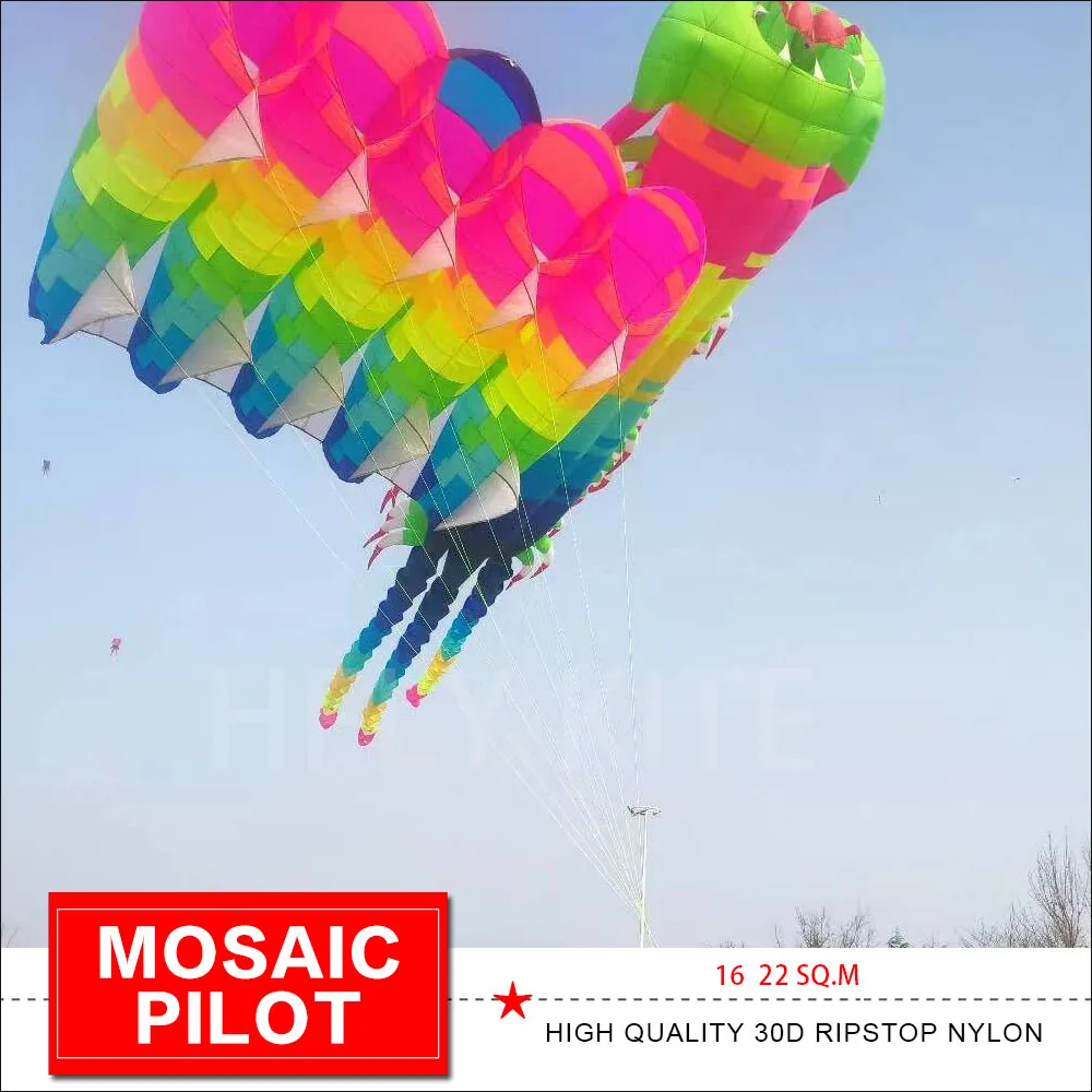 Фото HFLY Новое поступление мозаичный пилот 16 22 кв. м тягач воздушный змей мягкий надувной №4