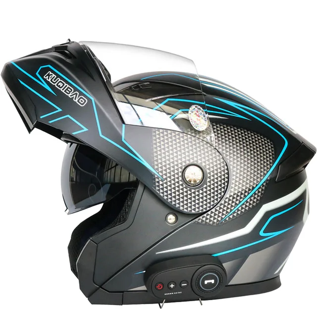 

Men Women Bluetooth Motorcycle Helmet DOT Approved Flip Up Waterproof Longer Endurance Double Scratch Proof Anti Fog Visors