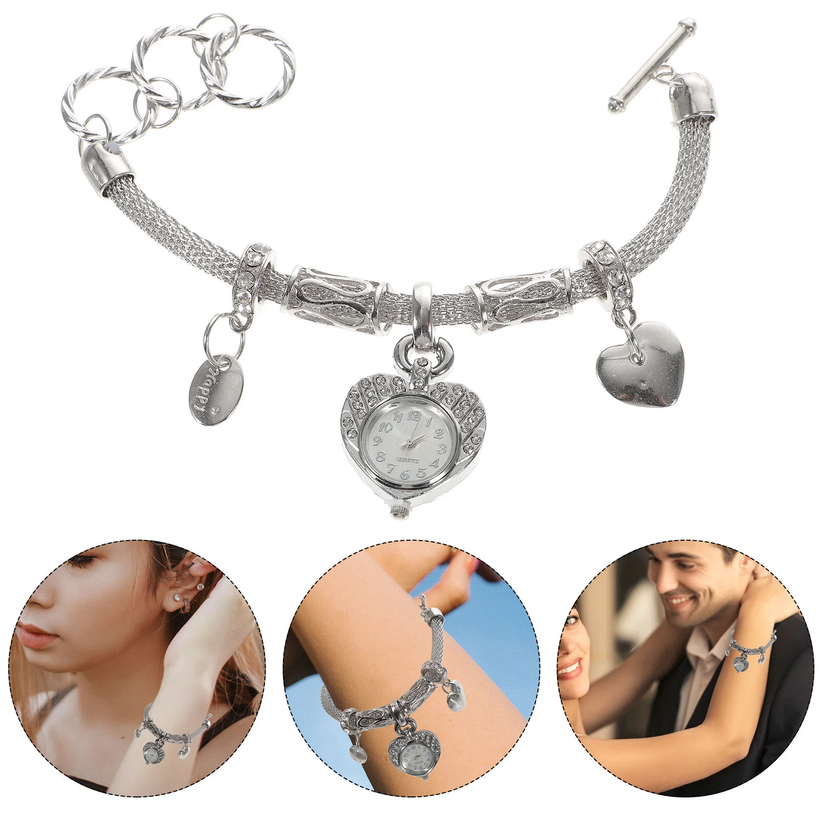 

Bracelet Watch Rinestone Studded Girl Bracelets Charms Festival Gift Crystals Manual Women