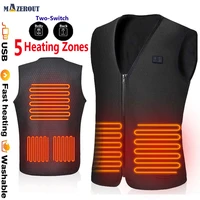 men women winter adjustable temperature usb charging heated jackets electric heating vest outdoor coat camping hiking fish ski