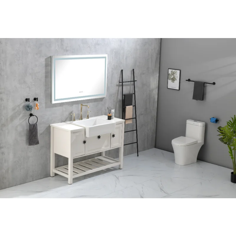 

48 X 36 Inch LED Mirror Bathroom Vanity Mirrors with Lights\ Wall Mounted Anti-Fog Memory Large Dimmable Front