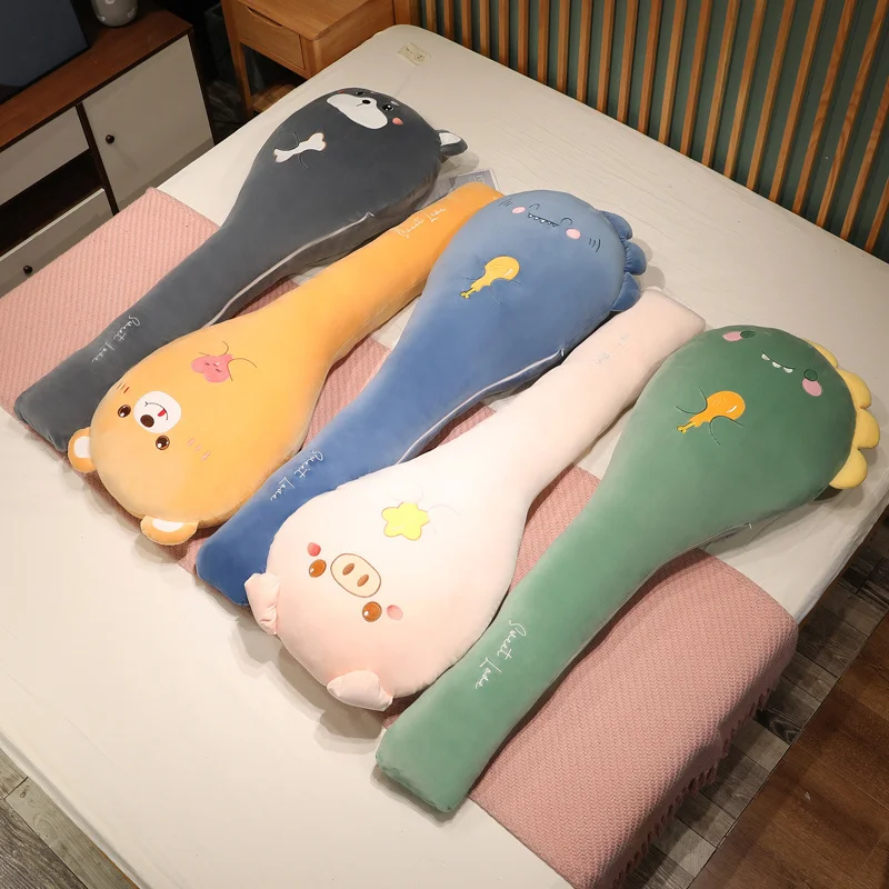 

Kawaii Soft Long Pillow Plush Pig Shark Dinosaur Bear Toys Pause Office Nap Pillow Bed Sleep Pillow Gift Doll for Kids Girls