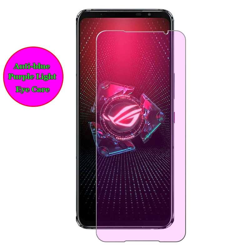 Для Asus ROG Phone 7 6 6D II 3 5 5s Pro Ultimate Anti blue Purple светильник Ray Eye Care закаленное стекло 9H Защитная пленка для экрана