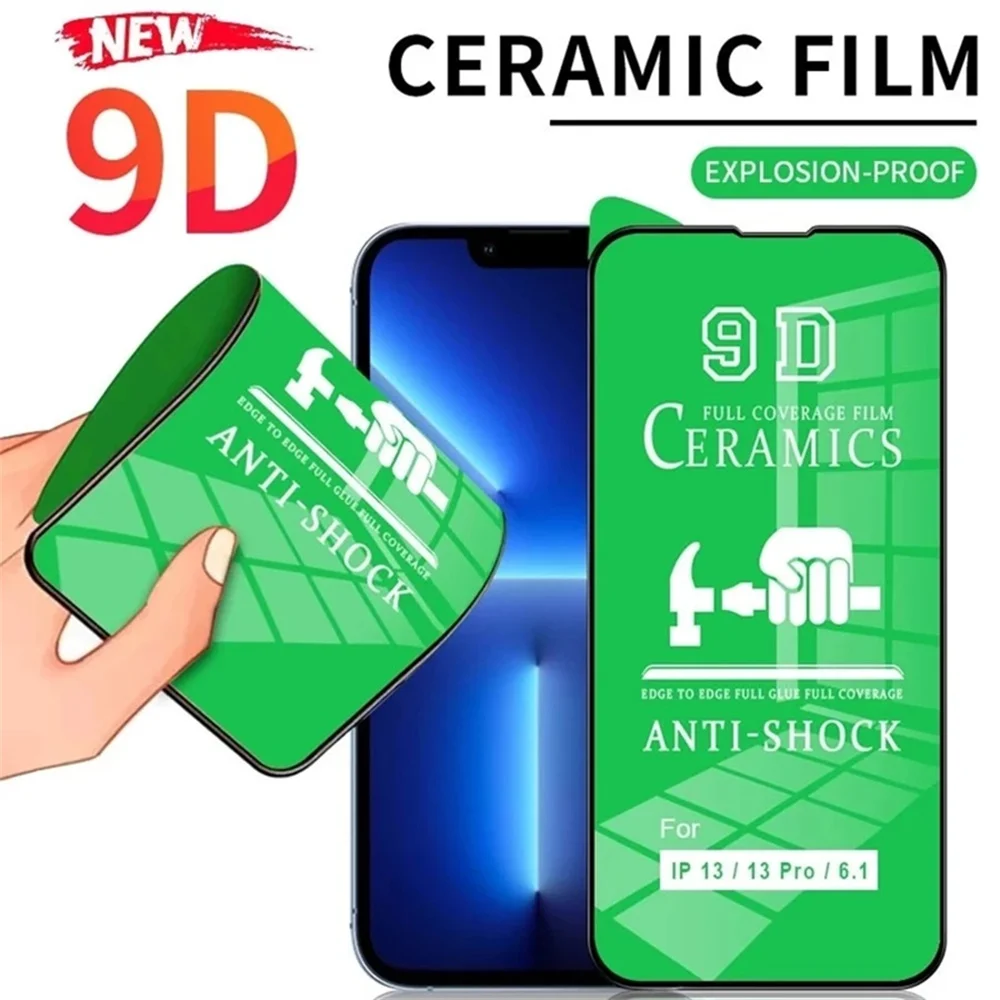 

20Pcs 100D Ceramic Protective Glass For iPhone 14 13 12 Mini 11 Pro XR XS Max X 8 7 Plus SE 2020 Soft Screen Protector Film