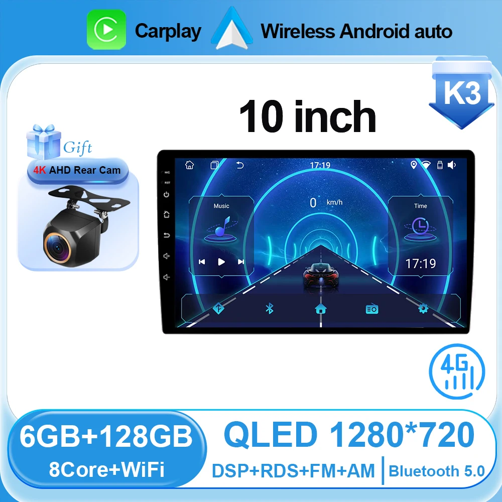 

Android 15 CarPlay автомобильный радиоприемник Android Auto GPS мультимедийный плеер 2 DIN универсальный 9/10 дюймов Автомагнитола Wi-Fi плеер QLED Экран BT