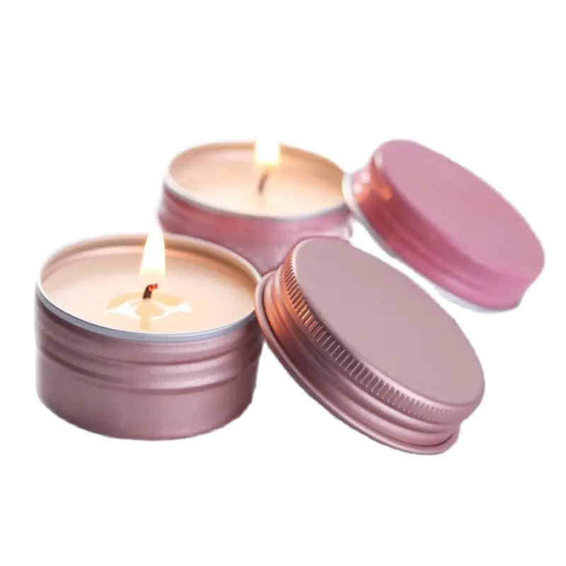 

5PCS Aroma Candles Spin Cap Tin Can Fragrance Essential Oil Fragrant Candle Romantic Soybean Wax Candles Wedding Gift