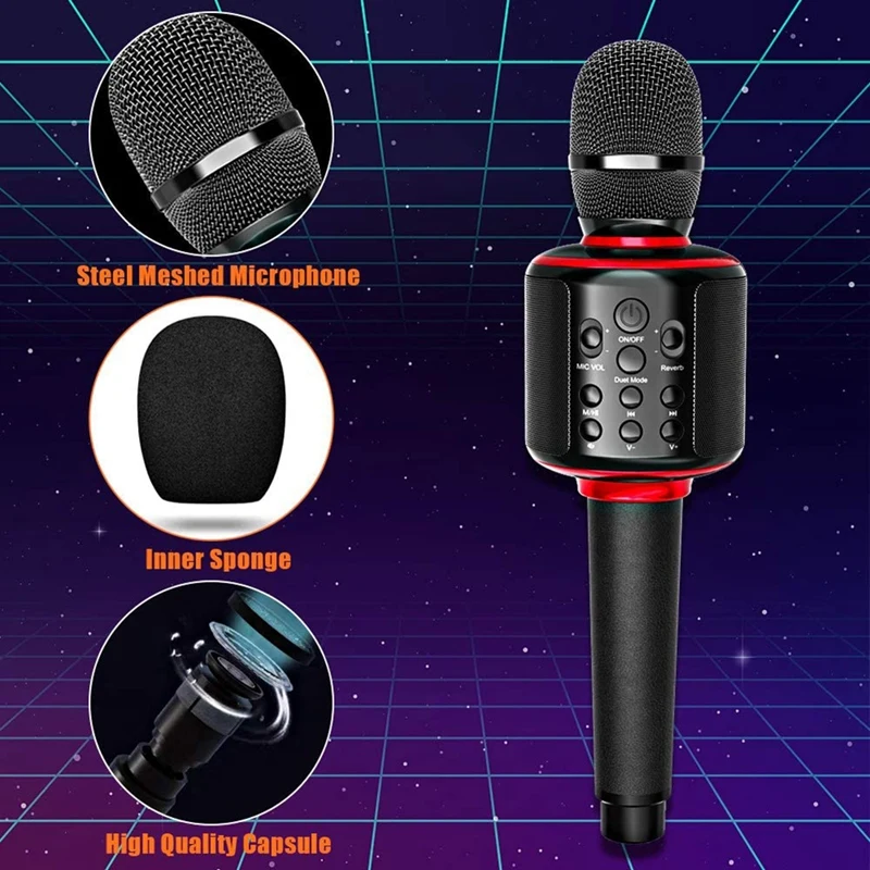 Беспроводной Bluetooth-микрофон для караоке 4 в 1 портативный ручной микрофон динамик