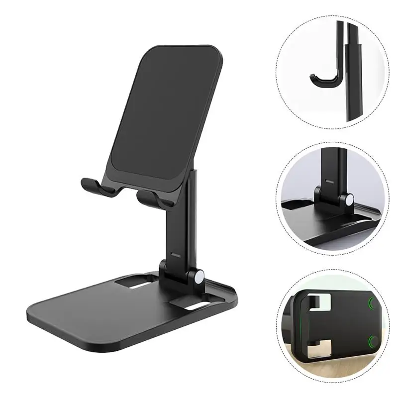 

1Pc Desktop Decoration Cellphone Holder Simple Style Phone Bracket (Black)