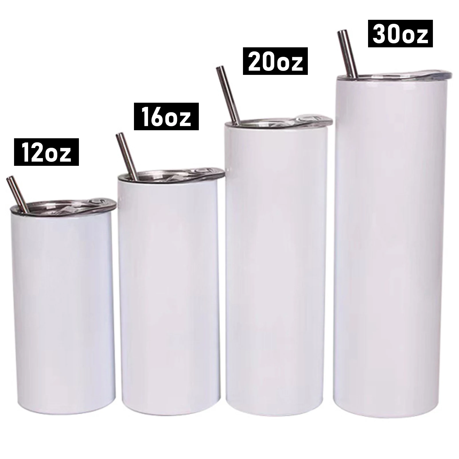Straight Body Cup Sublimation Double-layer Vacuum Stainless Steel Thermos Cup  Straight Up Straight Cylinder Cup Car Water Cup
