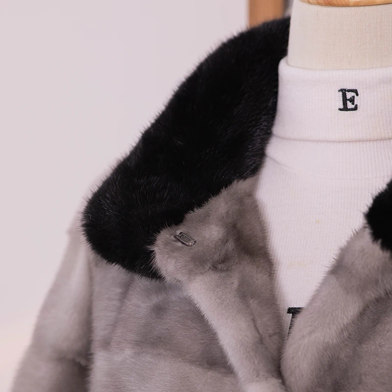 Fashion real mink fur women's coat new winter warm animal fur coat celebrity feng mink fur jacket high quality mink fur coat