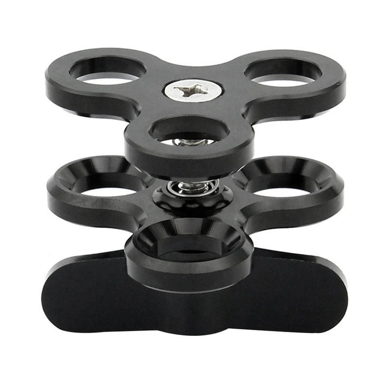 

New-Ball Clamp 3 Holes Diving Lights Arm Ball Butterfly Clip Mount Bracket For Action Camera Flashlight Tripod