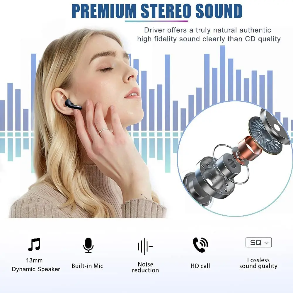 

2022 NEW Wireless Earbuds Bluetooth 5.0 Headphones With Charging Case TWS Waterproof Headset HD calling Stereo Earphones 019