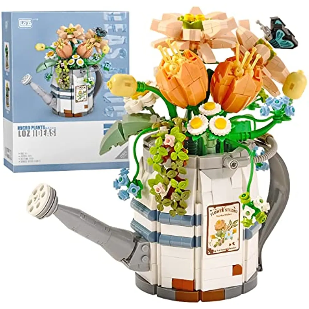 

Mini Building Blocks Watering Pot Bonsai Plant Model Set,Creative DIY Simulation Particle Flower Succulent Botanical Collection