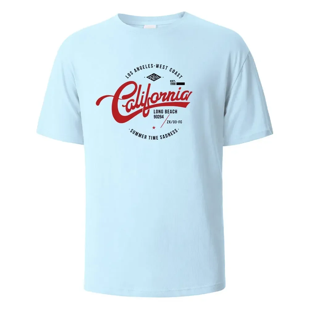 Мужская футболка с принтом Los Angeles West Coast летние дышащие базовые Топы из 100% хлопка