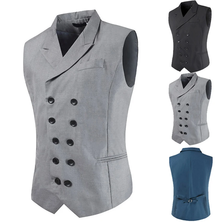 

Suit Vest Men Formal Dress Vest Male Fitness Sleeveless Jacket Wedding Waistcoat Men Clothes Tops