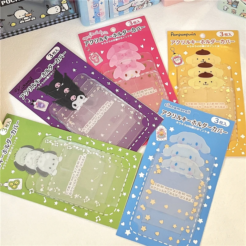 

3 шт./лот Sanrio Hello Kitty Kuromi My Melody Cinnamoroll милый мультяшный держатель для карт аниме держатель для фотографий Подвеска сумка для хранения