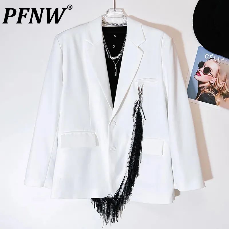 

Мужской костюм PFNW с украшением в виде веревки, куртки, повседневный мужской блейзер, корейский модный нишевой дизайн, пальто, осень 2023, шикарный новый 28W1876